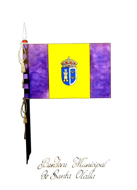 Grabado de la Bandera Municipal de Santa Olalla